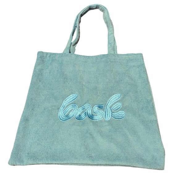 New Bask Suncare Terry Cloth Tote in Wavy Baby Blue - Picture 1 of 2